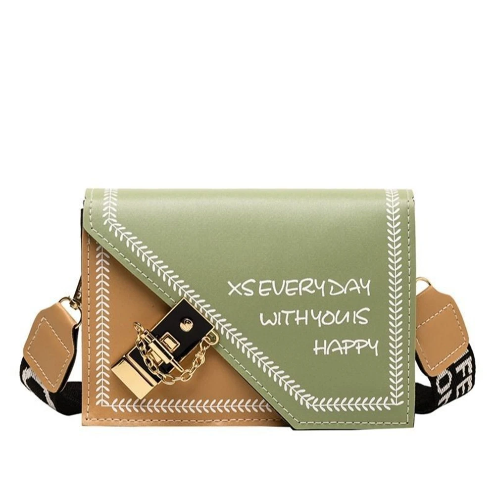 

Women's Bag c Bags For Women 2020 New Fashion Messenger Bag PU Square Bag Wide Strap Car Stitching Special Lock
